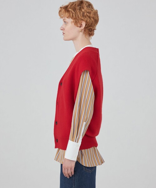MACPHEE（マカフィー） ニットベスト S レッド レディース : ZOZOTOWN