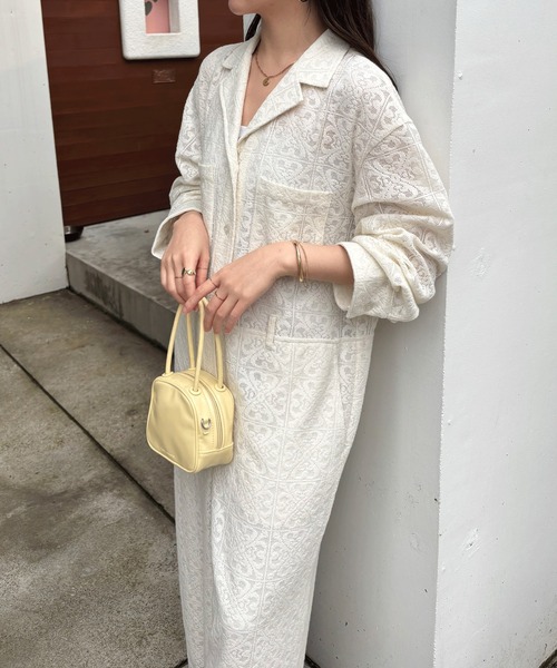 コラージュ ガリャルダガランテ リネンライクジャンプスーツ ネイビー COLLAGE GALLARDAGALANTE（コラージュガリャルダガランテ）の「リネン