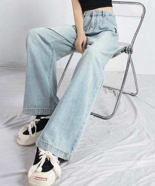 「GEMEDA」 デニムパンツ L ホワイト レディース_画像4