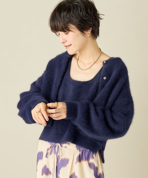 「NOLLEY'S」 ノースリーブニット 38 キャメル レディース_画像8