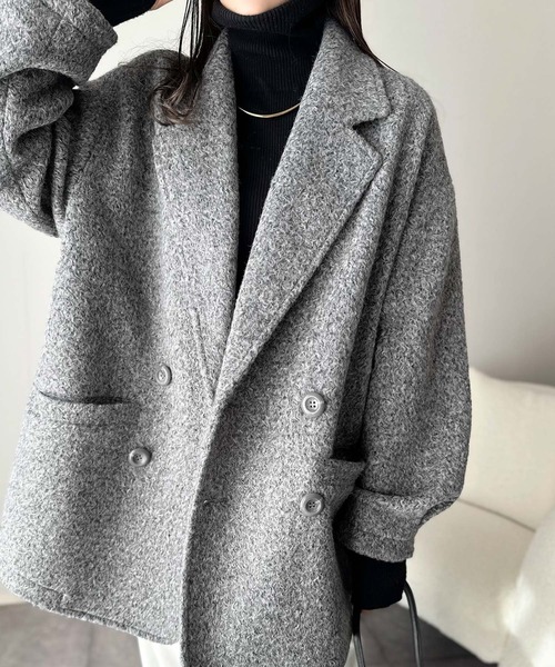 「classicalelf」 ピーコート SMALL グレー レディース_画像5