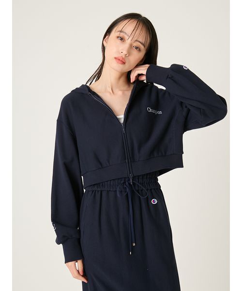 トレーナー スウェット 「FRAY I.D｜Champion」リバースウィーブショートフーディ レディースの画像