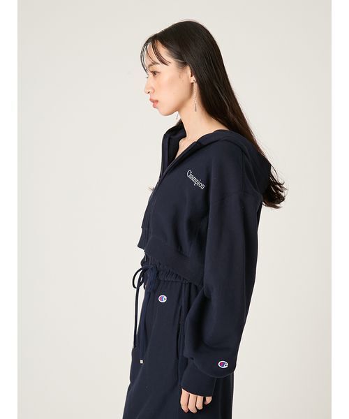 トレーナー スウェット 「FRAY I.D｜Champion」リバースウィーブショートフーディ レディースの画像