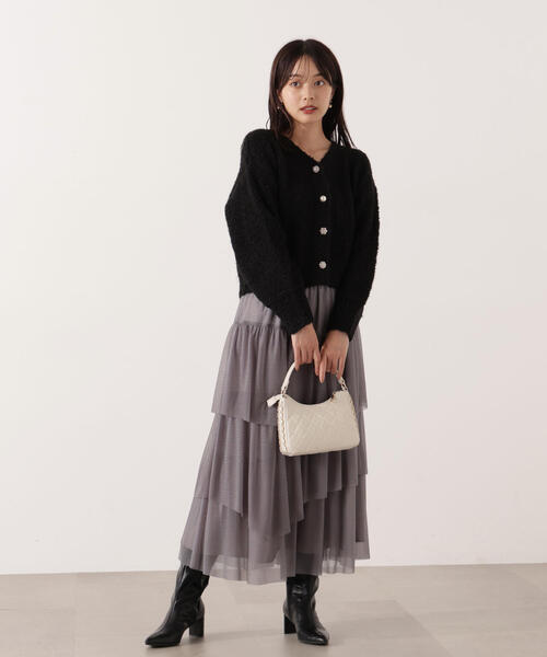 「PROPORTION BODY DRESSING」 ニットカーディガン FREE ホワイト レディース_画像4