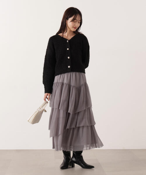 「PROPORTION BODY DRESSING」 ニットカーディガン FREE ホワイト レディース_画像8