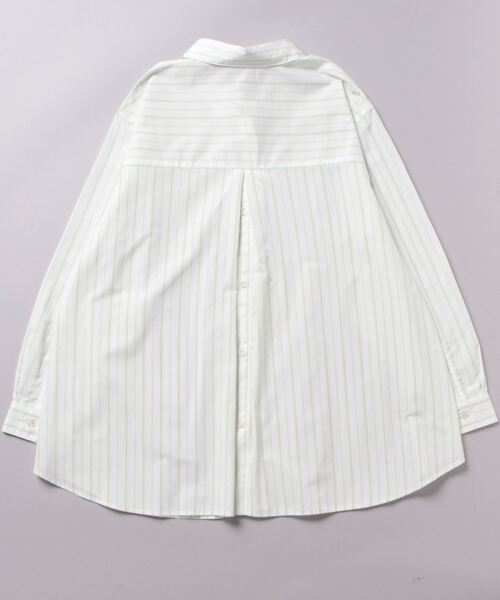 「fleur by mint breeze」 長袖シャツ 3L ライトグリーン レディース_画像2