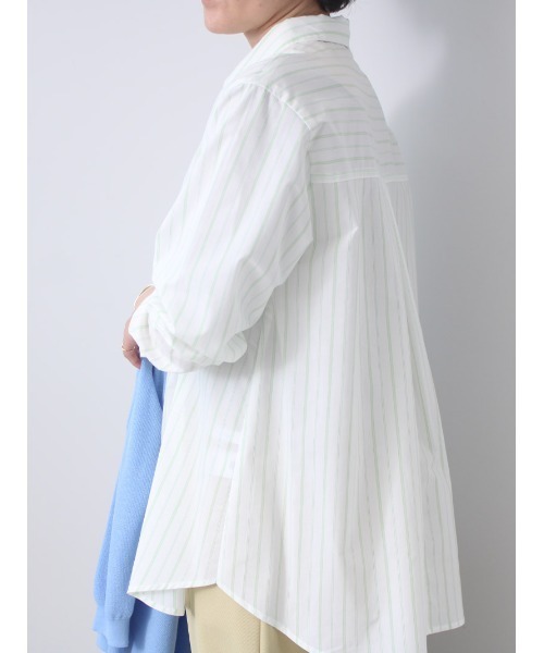 「fleur by mint breeze」 長袖シャツ 3L ライトグリーン レディース_画像4