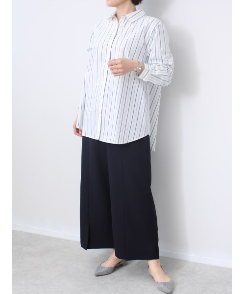 「fleur by mint breeze」 長袖シャツ 3L ライトグリーン レディース_画像7