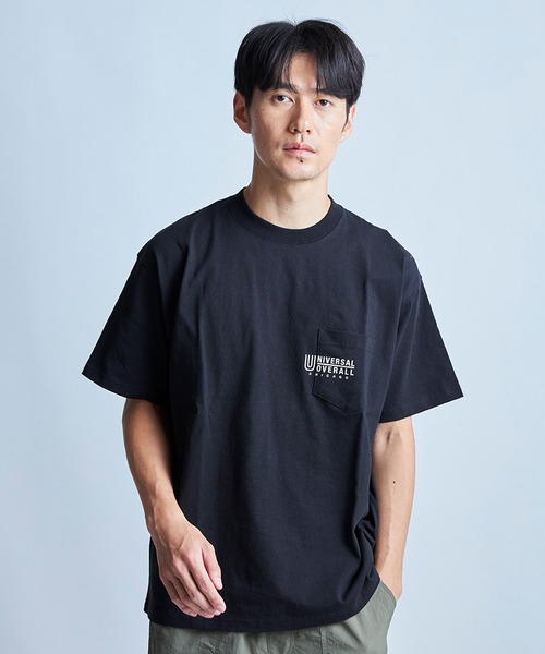 【UNIVERSAL OVERALL】別注ポケットTシャツ ネイビー UNIVERSAL OVERALL（ユニバーサルオーバーオール） tシャツ