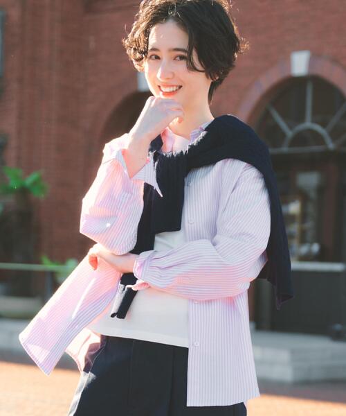 THE SHOP TK ブラウス シャツ 「POLO BCS 別注」ストライプOXシャツ
