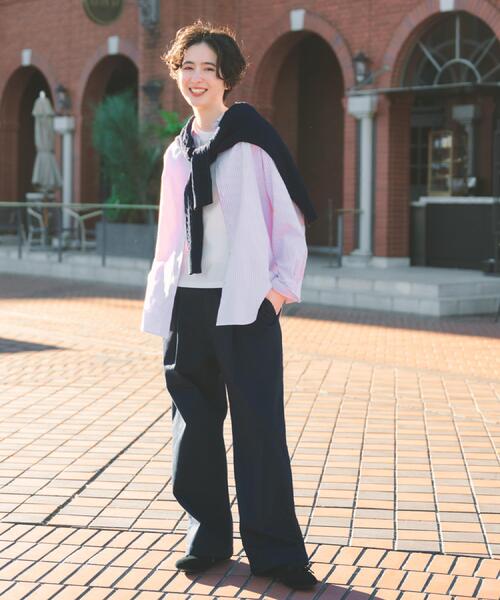 THE SHOP TK ブラウス シャツ 「POLO BCS 別注」ストライプOXシャツ