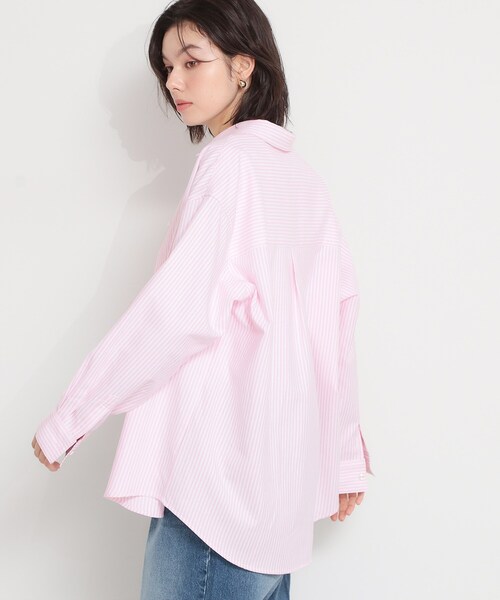 polo bcs ストライプピンクシャツ THE SHOP TK ブラウス シャツ 「POLO BCS 別注」ストライプOXシャツ