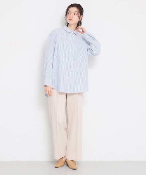 THE SHOP TK ブラウス シャツ 「POLO BCS 別注」ストライプOXシャツ