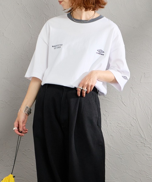 umbro（アンブロ） tシャツ 半袖 別注 ワンポイント刺繍ロゴ ショート