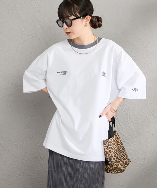 umbro（アンブロ） tシャツ 半袖 別注 ワンポイント刺繍ロゴ ショート