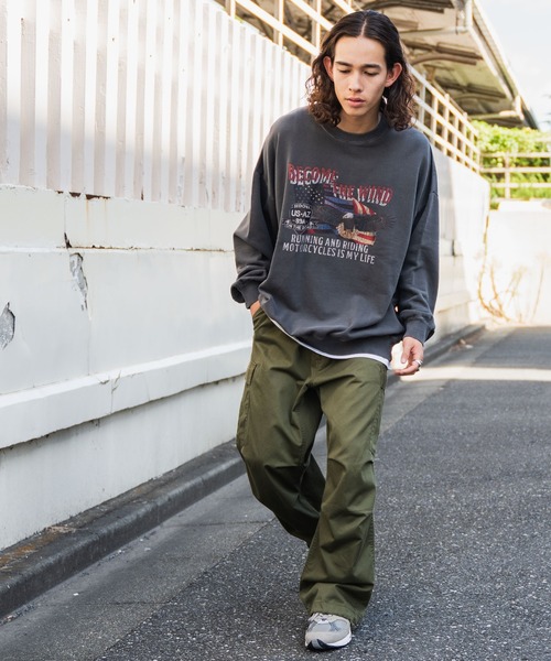 「WEGO」 スウェットカットソー LARGE グレー メンズ_画像5