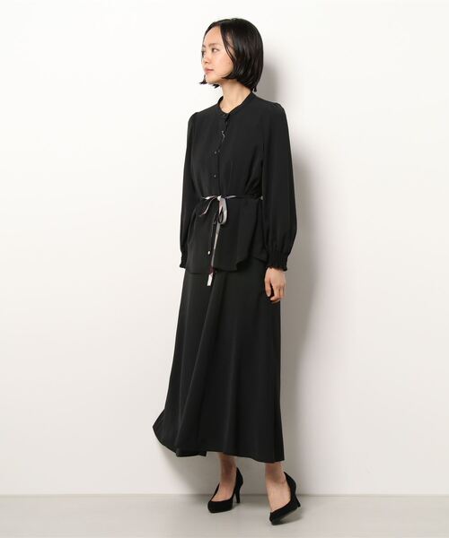 「BLUE LABEL CRESTBRIDGE」 キャミソールワンピース 36 ブラック レディースの画像