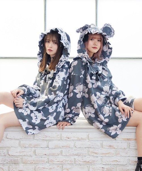 「DearMyLove」 長袖ワンピース M-L ブラック レディース_画像3