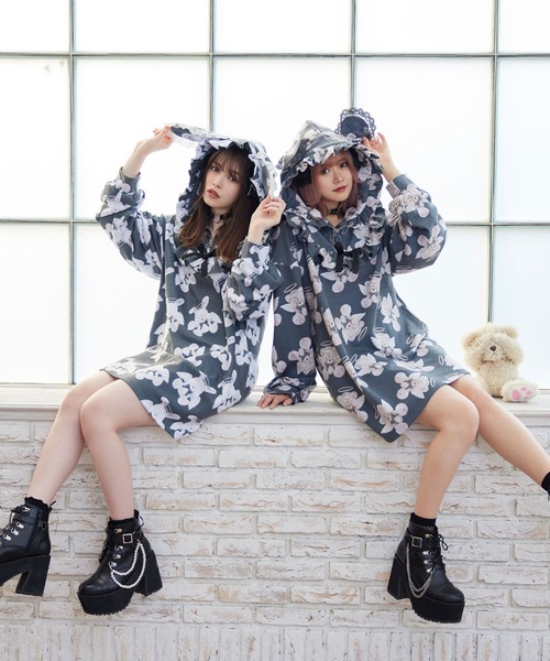 「DearMyLove」 長袖ワンピース M-L ブラック レディース_画像4