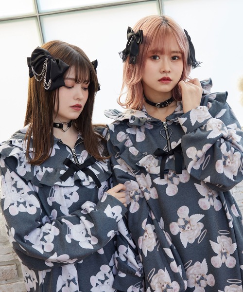 「DearMyLove」 長袖ワンピース M-L ブラック レディース_画像6