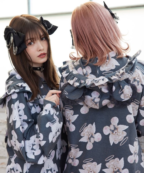 「DearMyLove」 長袖ワンピース M-L ブラック レディース_画像9