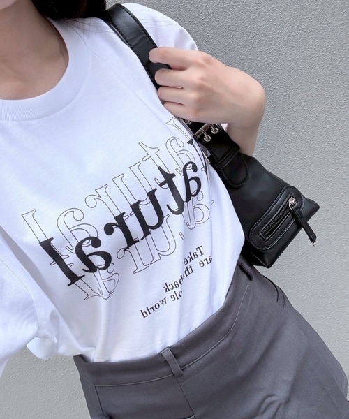 ピンク プリント柄 半袖Tシャツ tシャツ ピンクプリントピンクデザイン半袖Tシャツ レディース