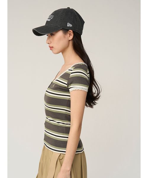 SNIDEL（スナイデル） ヘンリーネック tシャツ 半袖 「WEB限定カラー