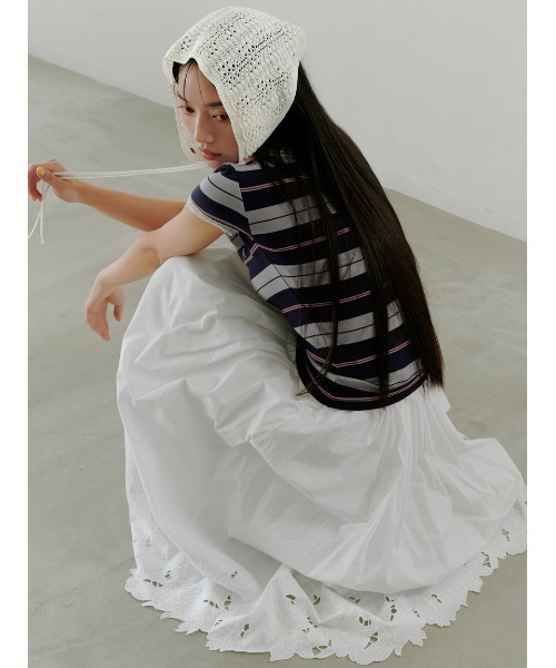 SNIDEL 半袖トップス レース付き SNIDEL（スナイデル） ヘンリーネック tシャツ 半袖 「WEB限定カラー