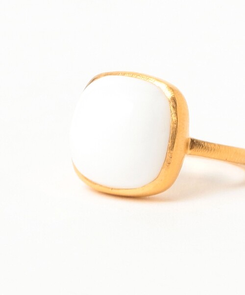 指輪 リング 「別注」Fruitsjolie / ホワイト オニキス リング 13×13mm レディースの画像