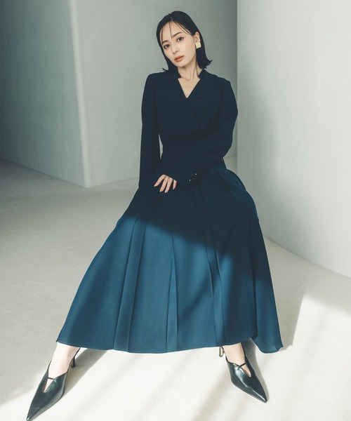 「anuans」 長袖ワンピース MEDIUM ベージュ レディースの画像