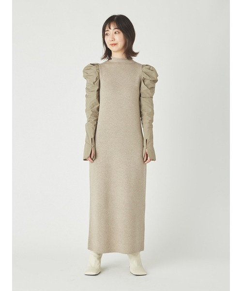 「styling/」 ニットワンピース 0 ベージュ レディース_画像2