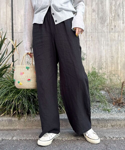 fredy emue（フレディエミュ） ワイドパンツ パンツ LINEN セミワイド
