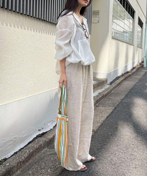 fredy emue（フレディエミュ） ワイドパンツ パンツ LINEN セミワイド
