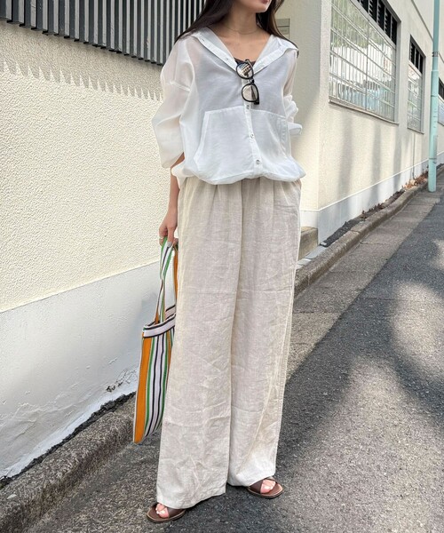 fredy emue（フレディエミュ） ワイドパンツ パンツ LINEN セミワイド
