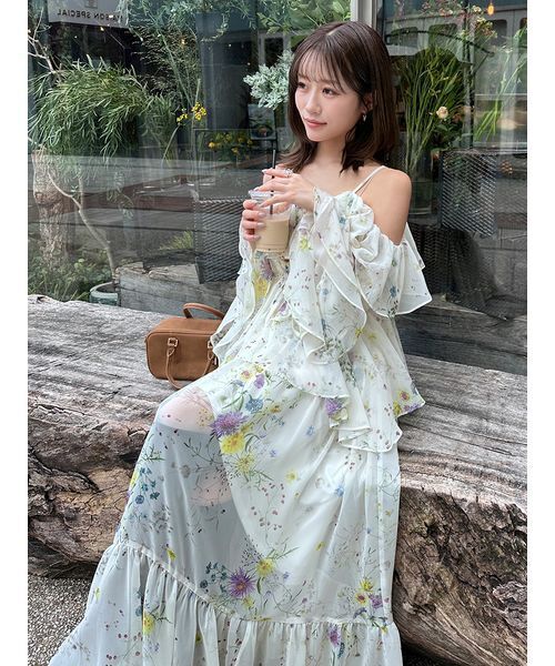 「SNIDEL」 キャミソールワンピース 1 コーラル レディース_画像6