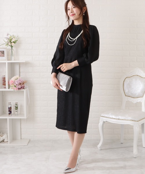 「Lace Ladies」 長袖ワンピース M ネイビー レディース_画像7