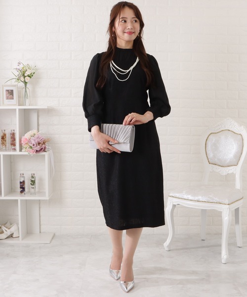 「Lace Ladies」 長袖ワンピース M ネイビー レディース_画像8