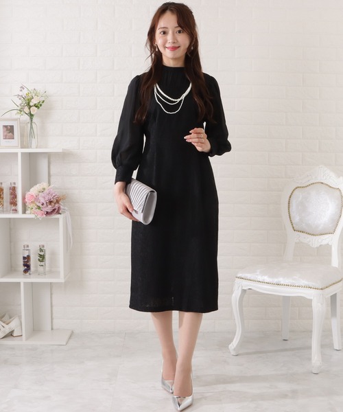 「Lace Ladies」 長袖ワンピース M ネイビー レディース_画像9