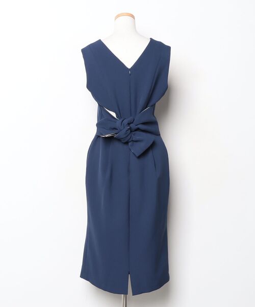 「DRESS LAB」 ノースリーブワンピース L ネイビー レディース_画像2
