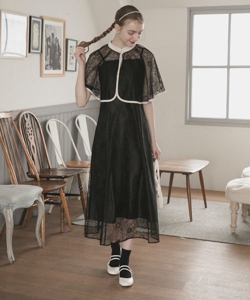 「BONLECILL noir」 コンビワンピース M~L ブラック レディース_画像3