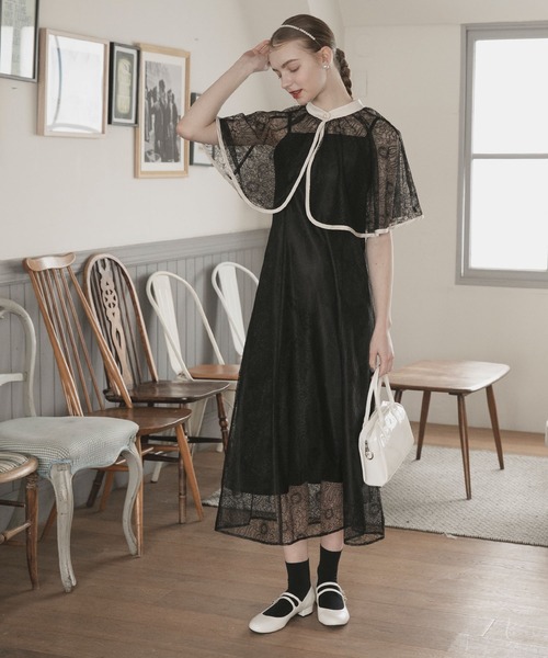 「BONLECILL noir」 コンビワンピース M~L ブラック レディース_画像4