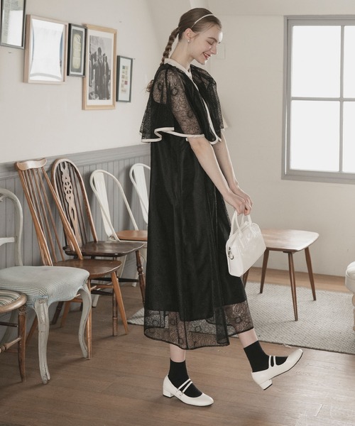 「BONLECILL noir」 コンビワンピース M~L ブラック レディース_画像8