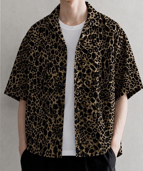 シャツ 5C29 レオパードワイドシャツ メンズの画像