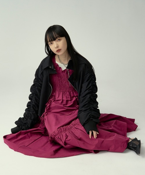 Ezick ノースリーブワンピース SMALL ワインレッド レディース