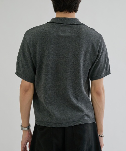 ポロシャツ 半袖 Asymmetry neck polo / アシンメトリーネックポロ