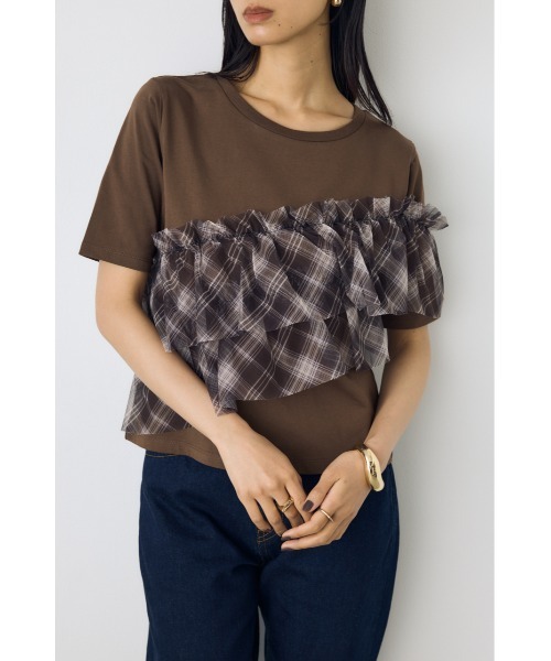 AZUL BY MOUSSY（アズールバイマウジー） tシャツ 半袖 フリルデザイン