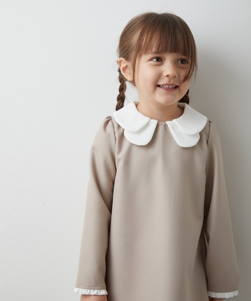 「riziere」 「KIDS」長袖ワンピース 120 ベージュ キッズ_画像4