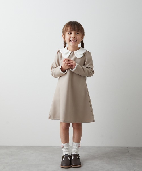 「riziere」 「KIDS」長袖ワンピース 120 ベージュ キッズ_画像6