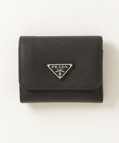 PRADA（プラダ） サフィアーノトライアングル 財布 - ブラック