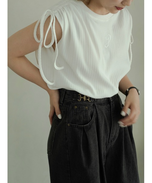 tシャツ Tシャツ 刺繍ロゴトップス